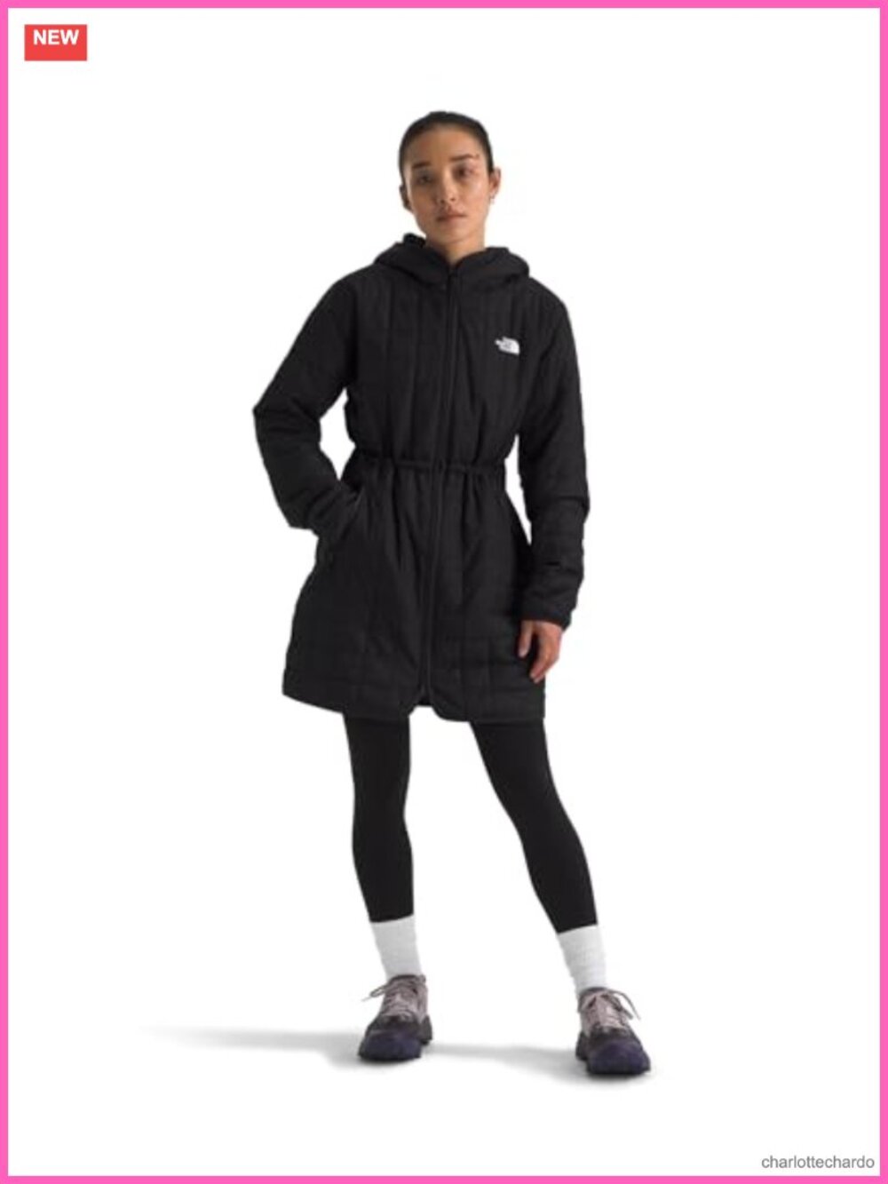 Recycled Polyester Insulated Parka Water Repellent Zip Pockets Winter Jacket